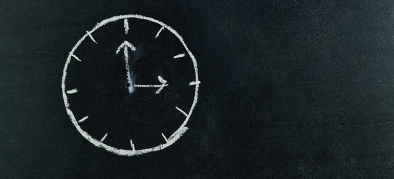 A drawing of a clock representing how long Post-Acute Withdrawal Syndrome lasts