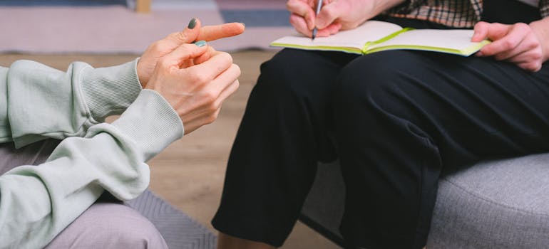 psychiatrist talking to a patient about marijuana and schizophrenia.