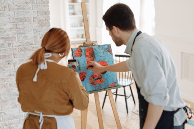 A therapist and a patient during art therapy on West Virginia