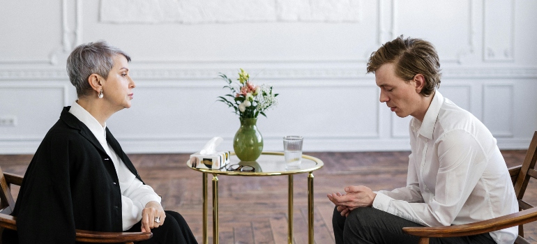 A man talking to a therapist