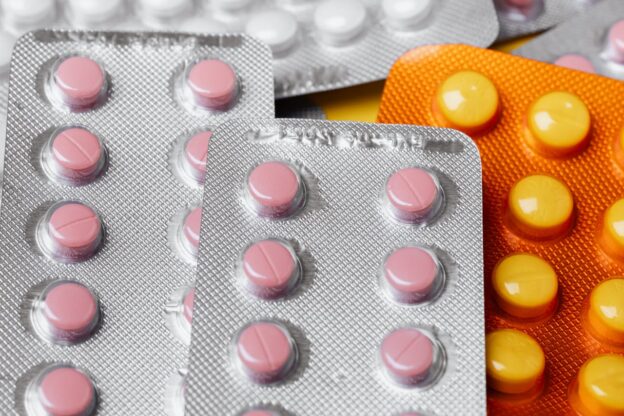 Pink and yellow pills