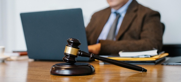 A brown gavel