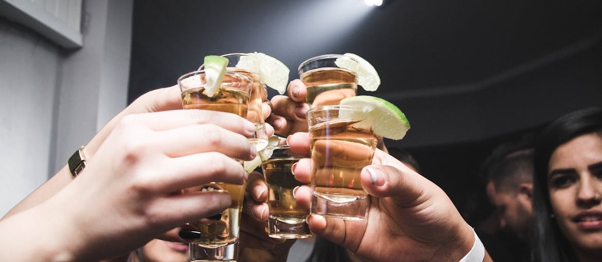 People doing cheers.
