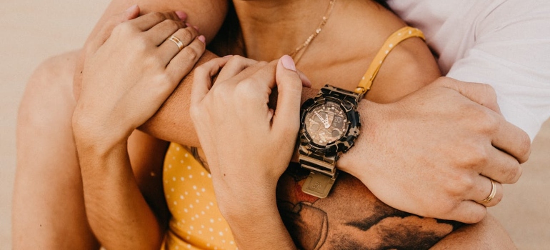Couple embracing