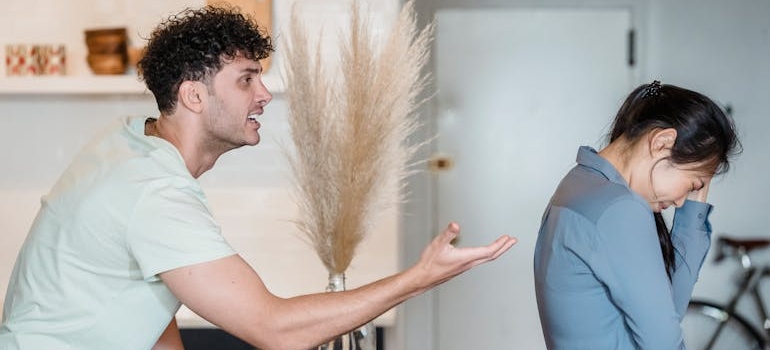 Man yelling at his partner.
