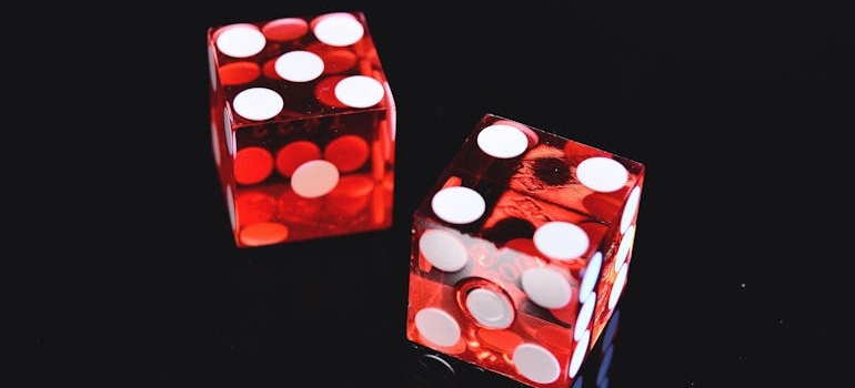 Two red dices.