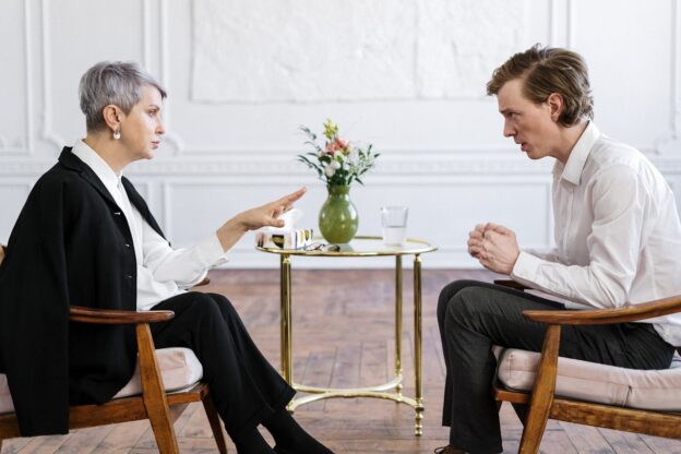 two people talking about how to keep your privacy in addiction treatment