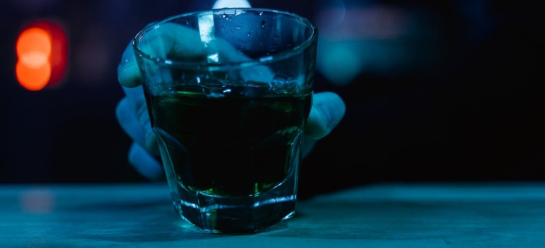 alcohol in a glass