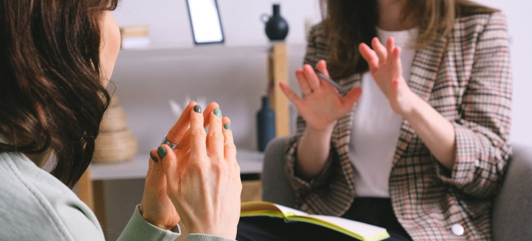 A woman taking part in addiction treatment for women