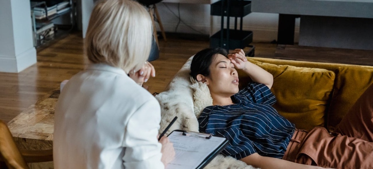 a woman in a therapy session trying to Recognize Eating Disorder Relapse Triggers