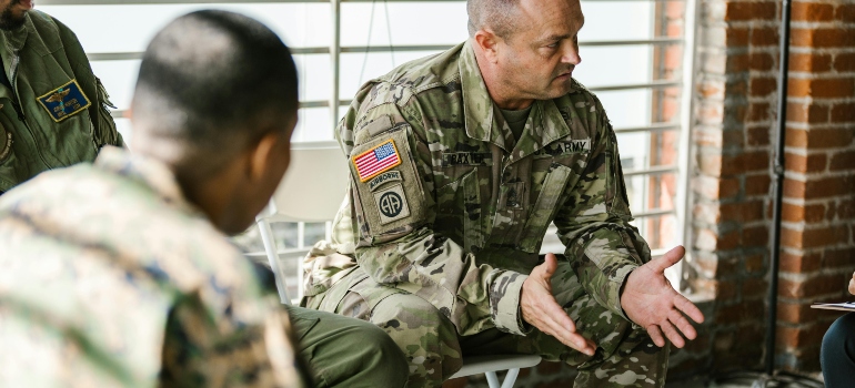 A veteran is talking about his struggle to seek rehab at group therapy.