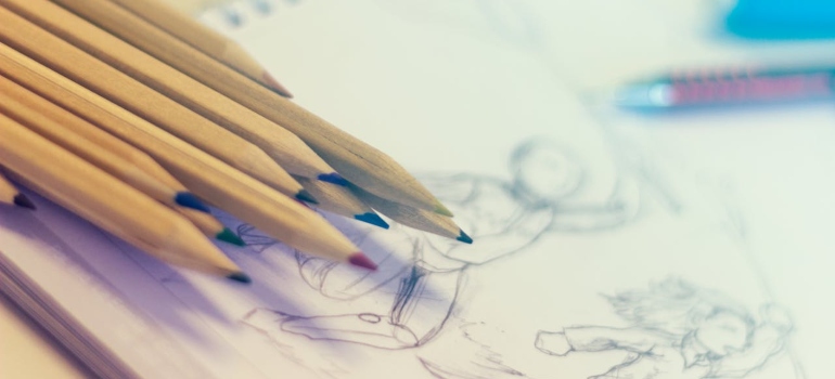 pens on the paper