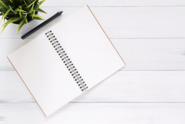 Relapse prevention plan in an open notebook.