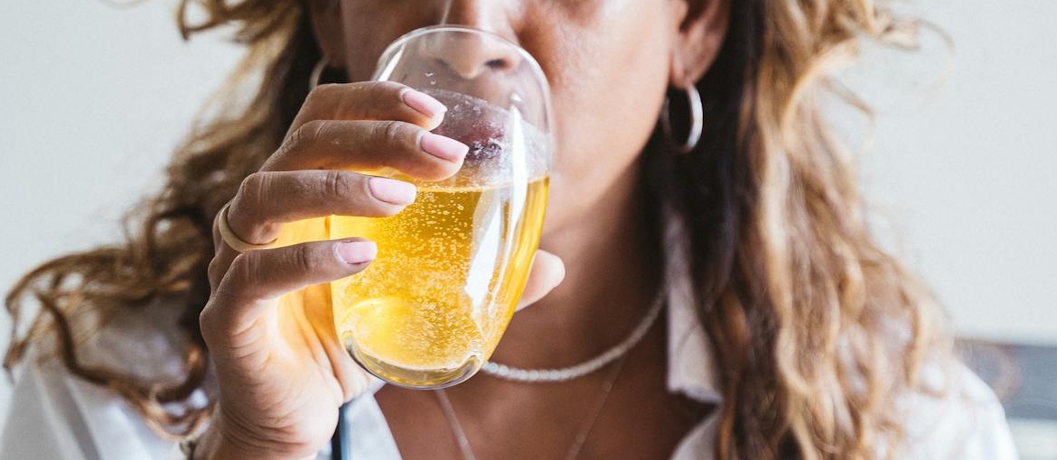 A doctor drinking.