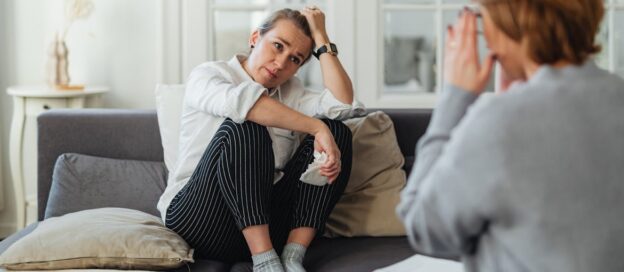 A woman in distress