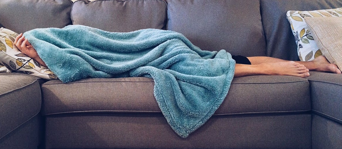 A person struggling to wake up.