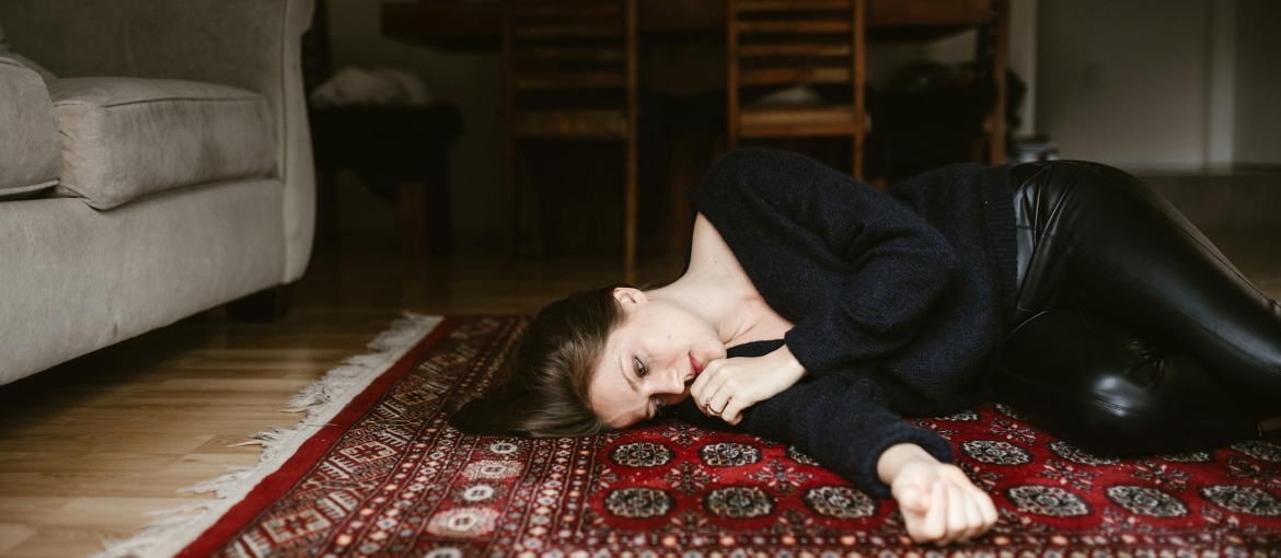 a woman lying