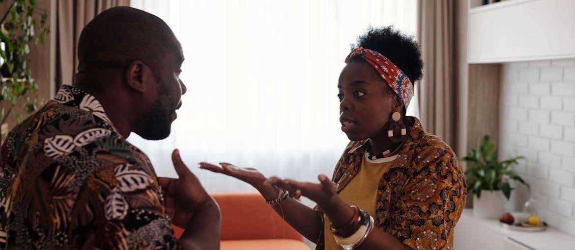 Father and daughter having a fight.