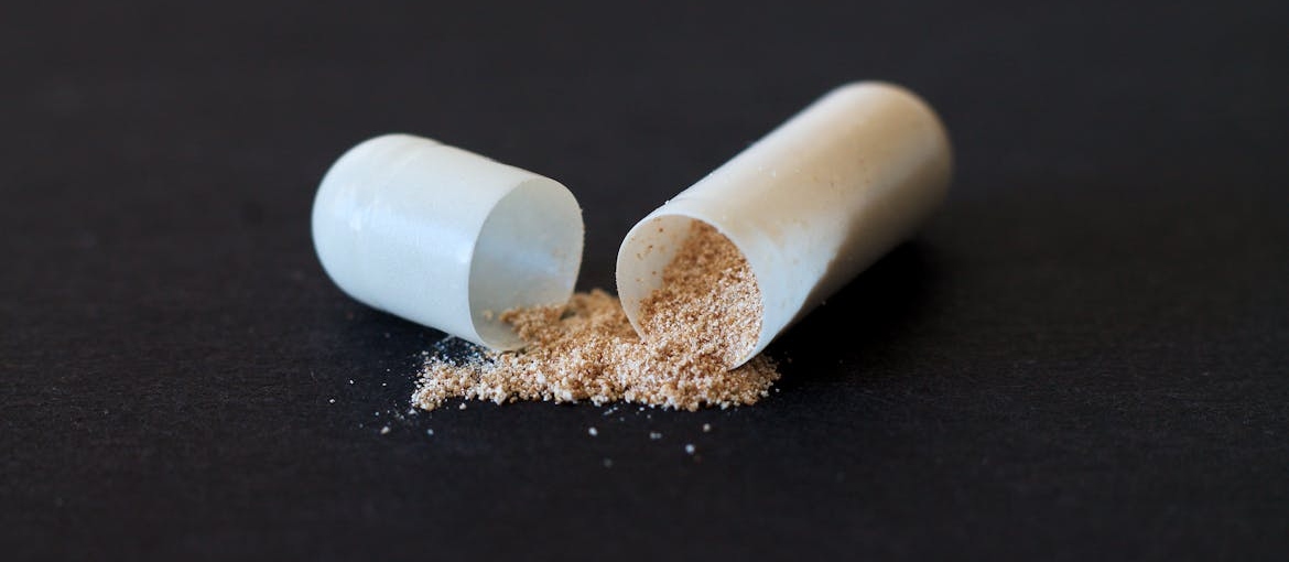 Opened up pill.