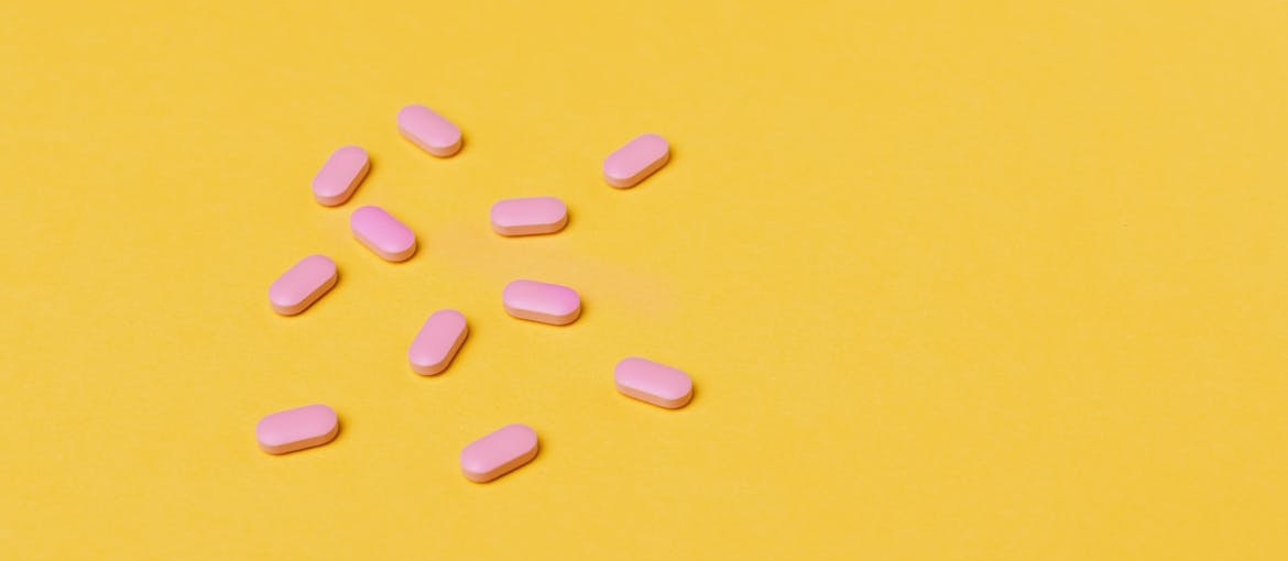 Pink trazodone pills.