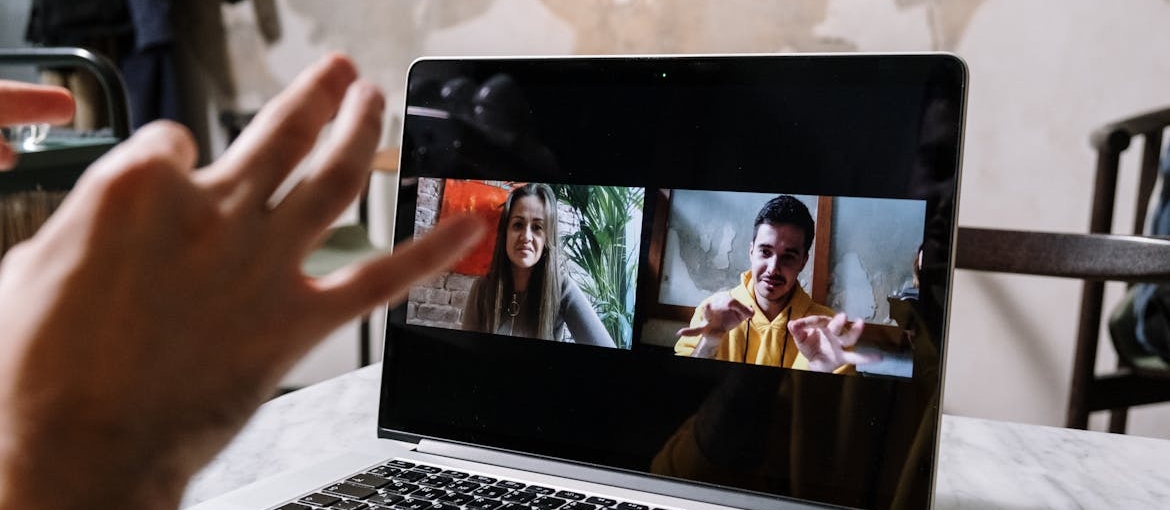 People having an online recovery meeting.