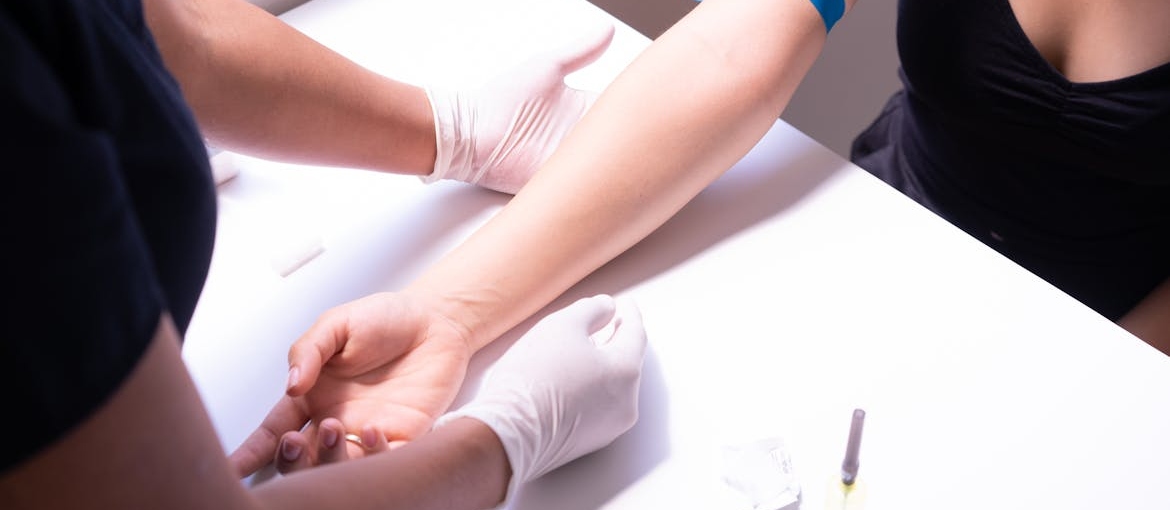 Person having their blood drawn before starting Klonopin and alcohol detox.