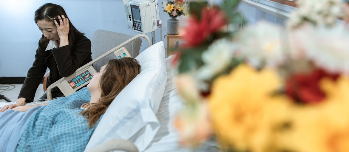Mother visiting her daughter after an overdose.