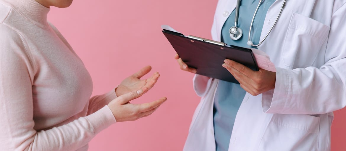 Woman asking a doctor about gateway drugs.