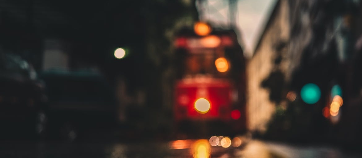 Blurry vision of a train.