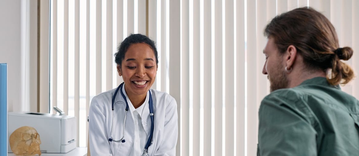 Doctor talking with a patient.