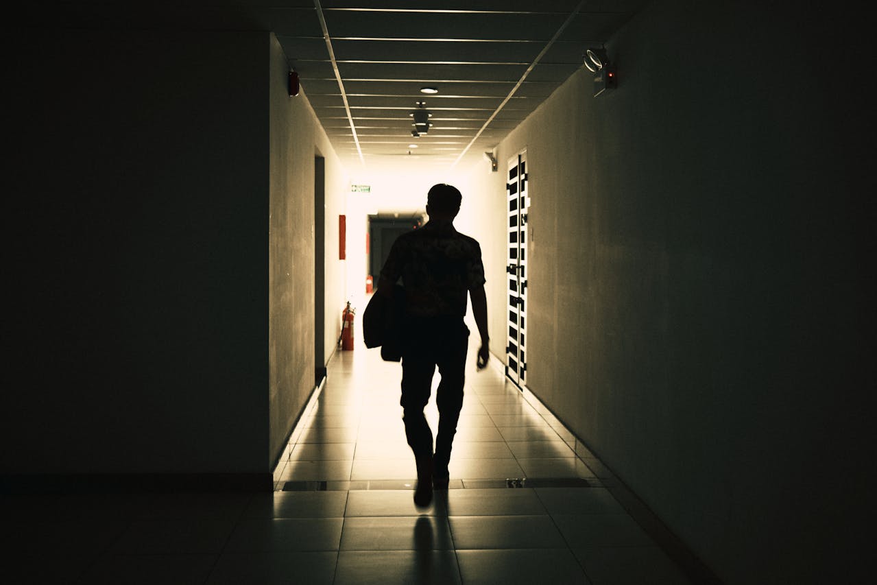 Man leaving the rehab facility.